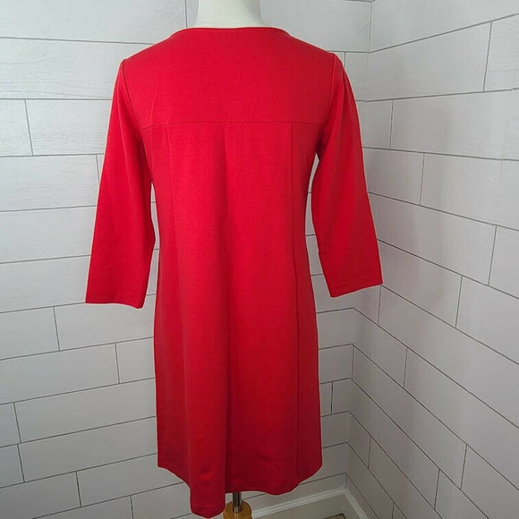 J. Jill Dress Red Shift Small Petite 3/4 Sleeve Comfort Stretch Classic A-Line - Picture 5 of 9
